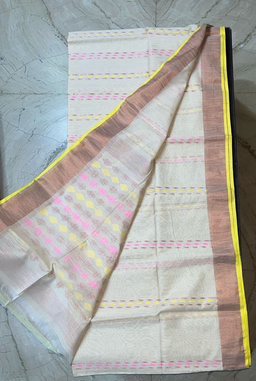 Handloom Jamdani Saree with Blouse Piece 5