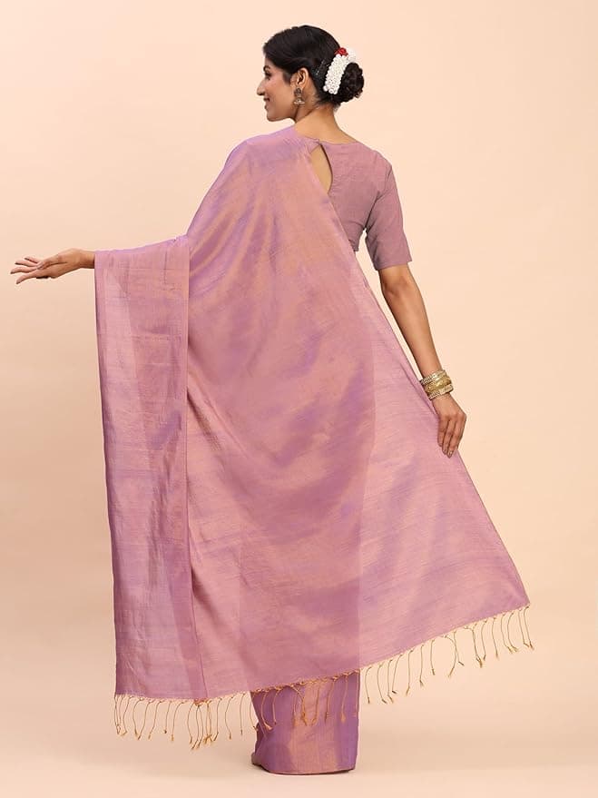 Handloom Tissue Saree for Women (Lavender)