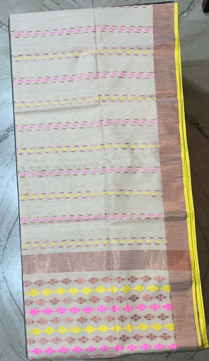 Handloom Jamdani Saree with Blouse Piece 4