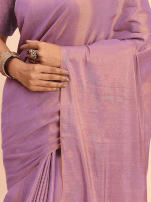 Handloom Tissue Saree for Women (Lavender) 6